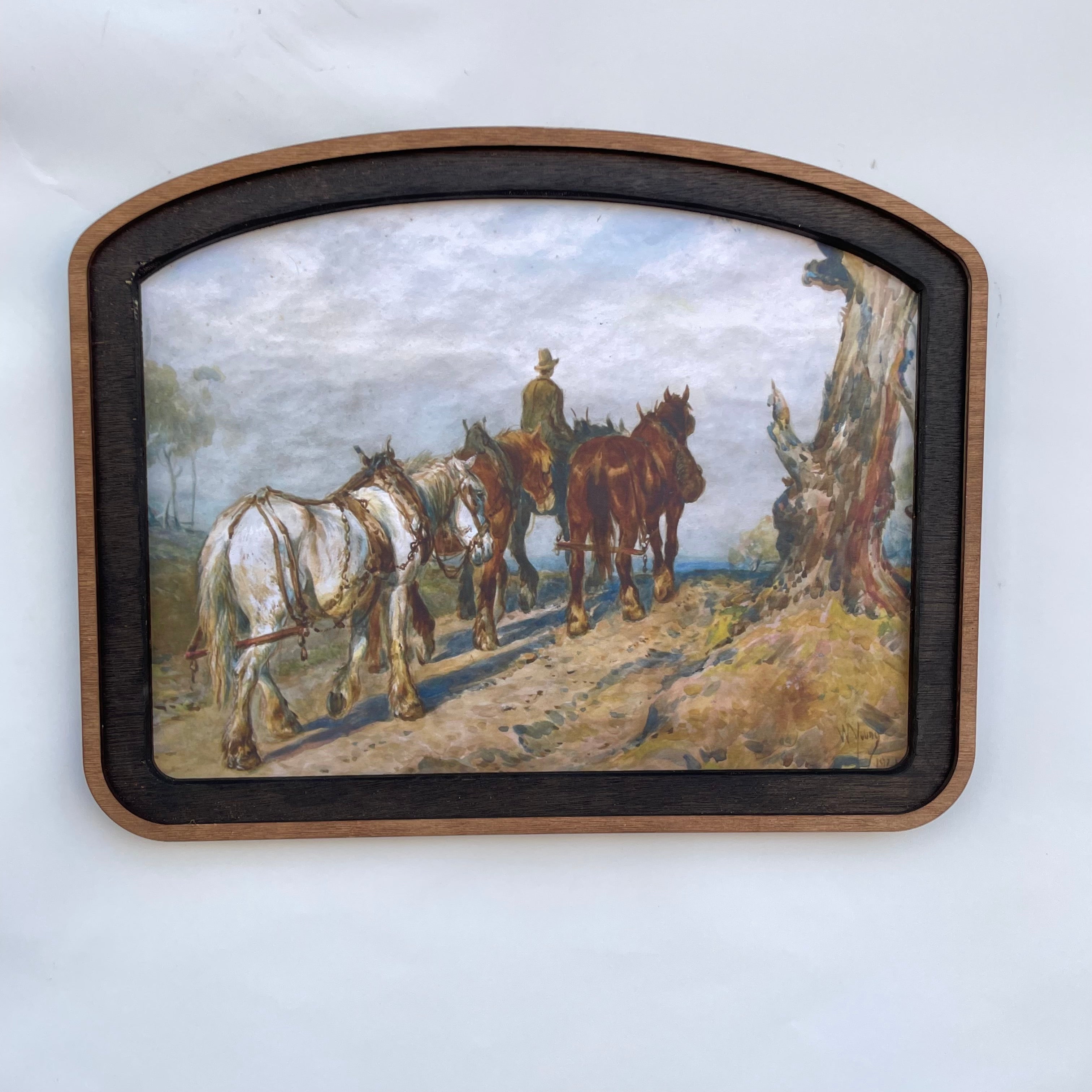 Pathway Home Horses Wide Arched Frame