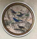 Four Blue Birds on Antique Map 11' Round
