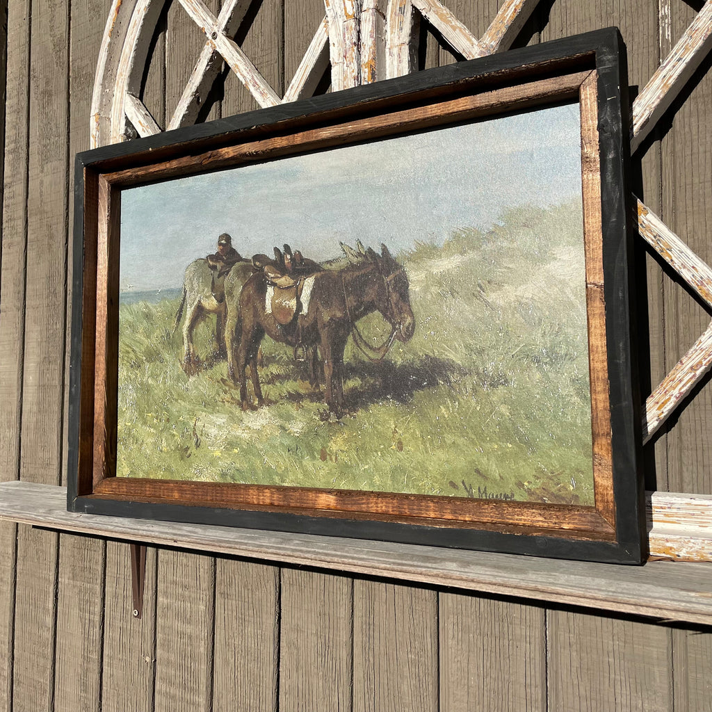 Mules in Meadow framed Print