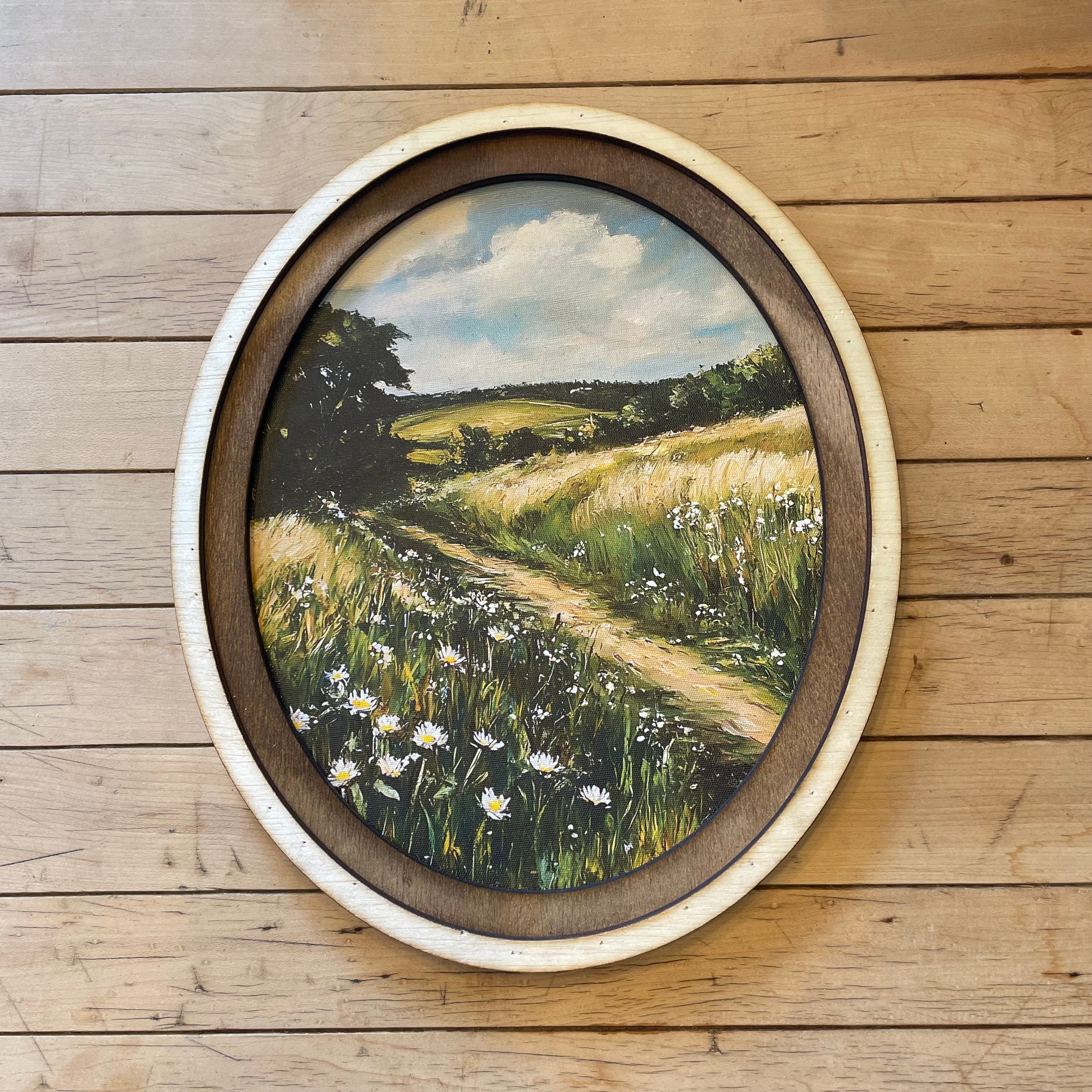 Countryside Canvas Print framed in Oval Frame