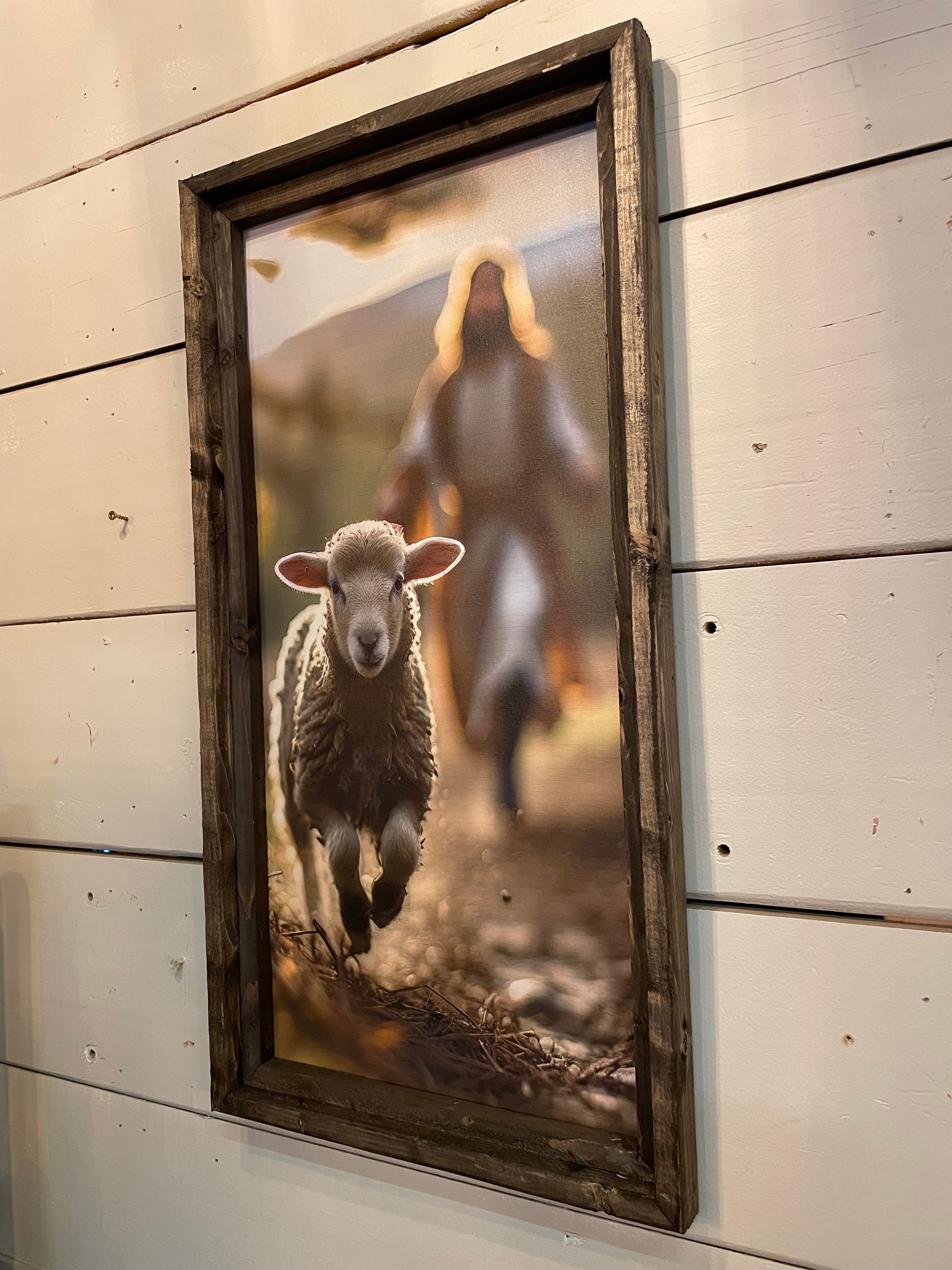 Good Shepherd chasing lost sheep