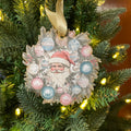 SANTA IN WREATH ORNAMET PASTELS