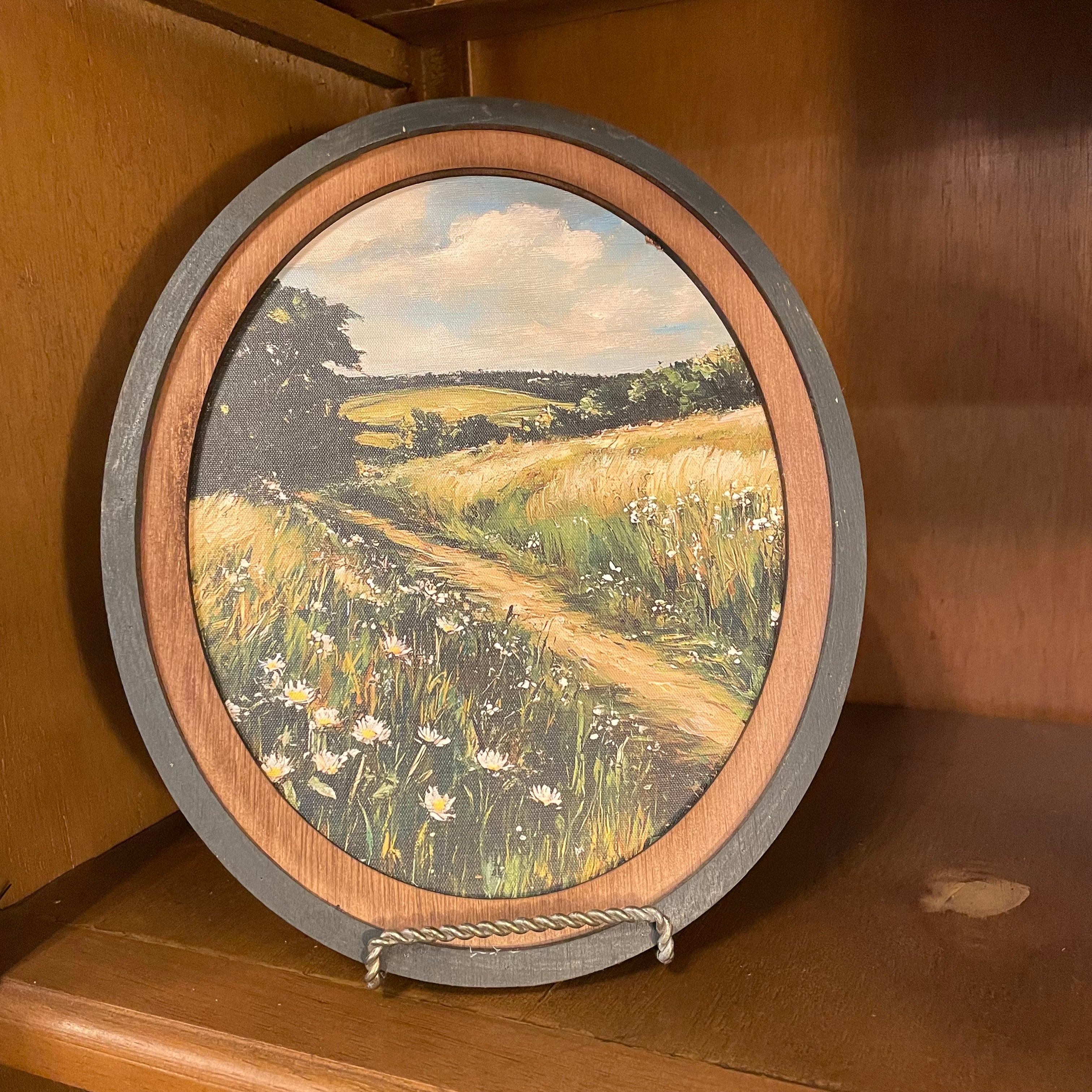 Countryside Canvas Print framed in Oval Frame