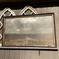 Ducks flying over Marsh Canvas print framed