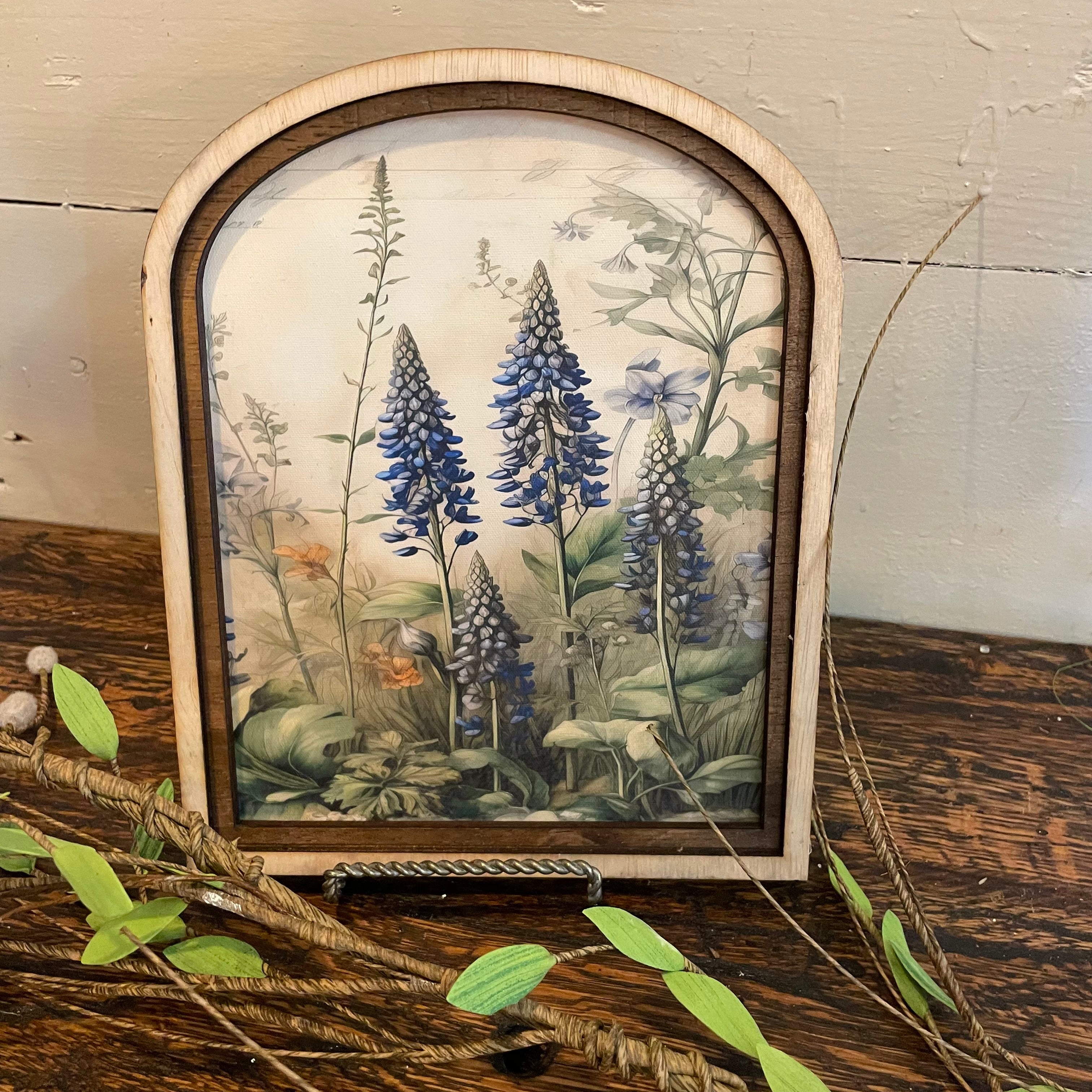 Snap Dragon in Meadow Canvas Print in Arched Frame