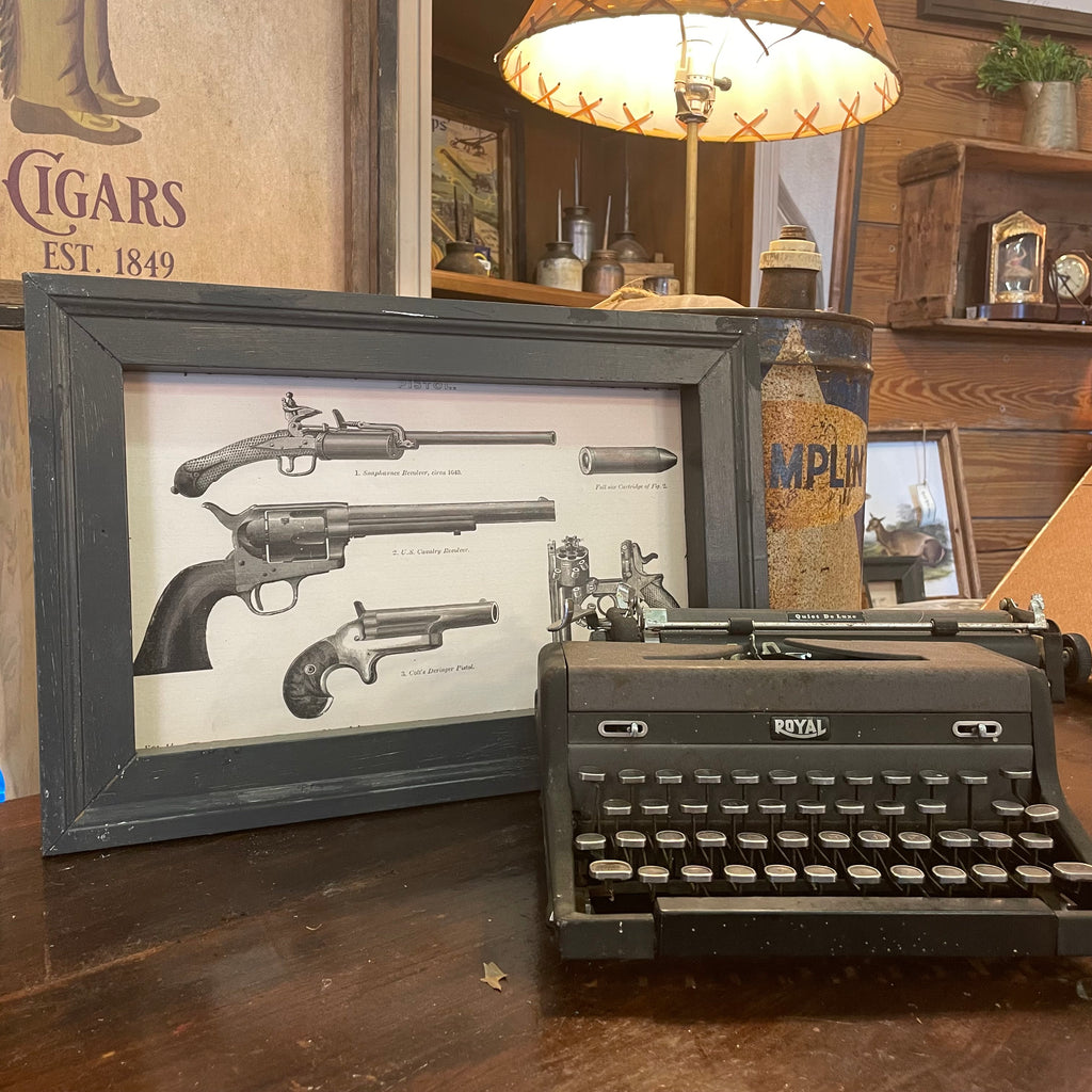Antique Pistols Canvas Framed Print