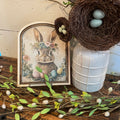 Bunny and Eggs Canvas Print in Small Arch Frame