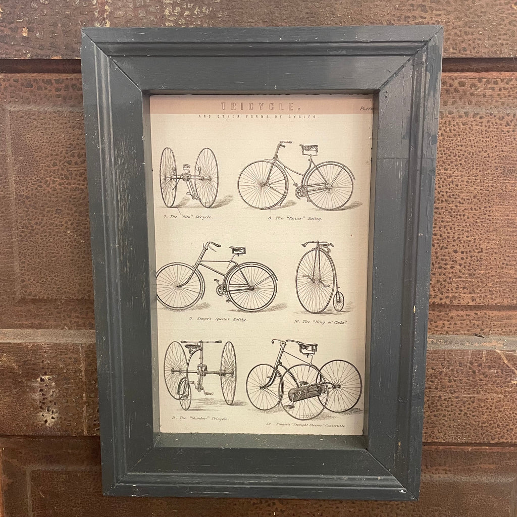 Vintage Tricycles Canvas Print Framed