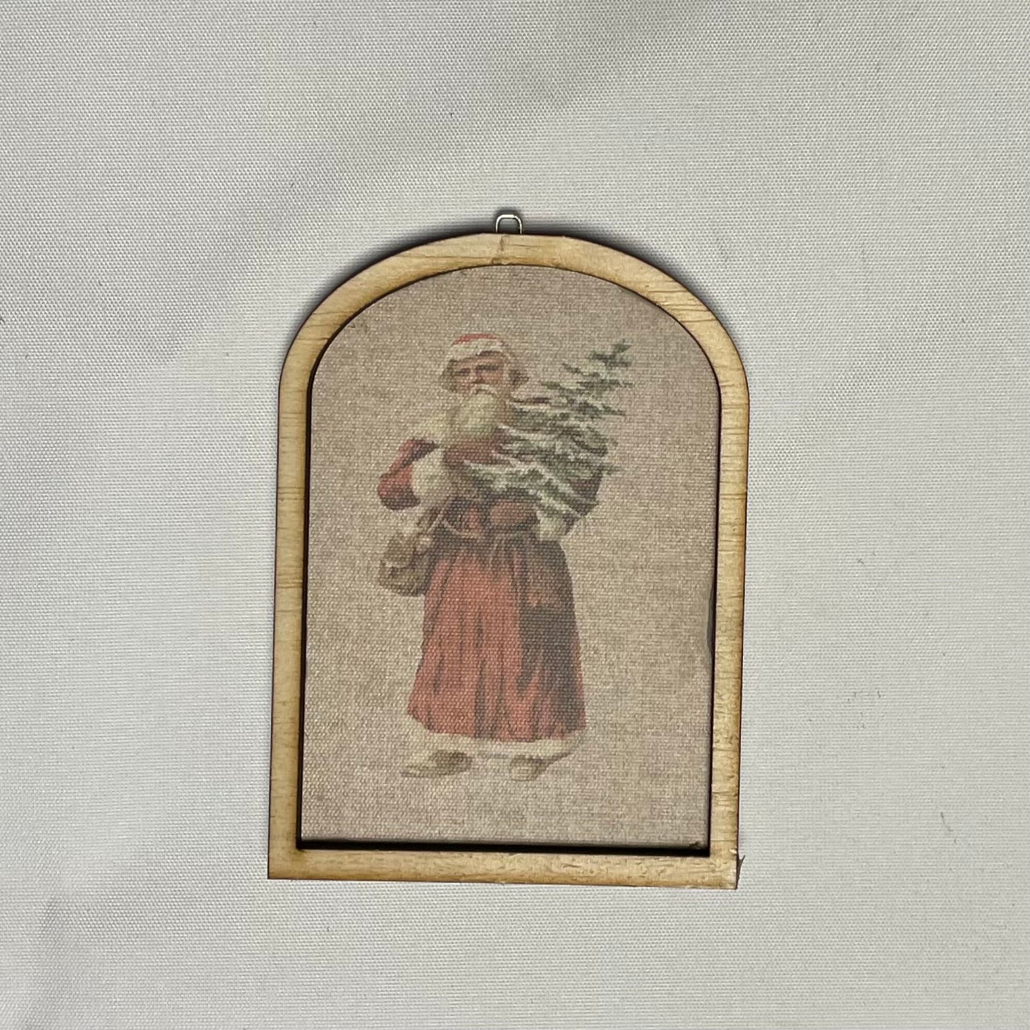 Vintage Santa with Tree Ornament