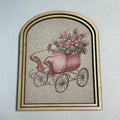 Vintage Christmas carriage pink Print arched frame