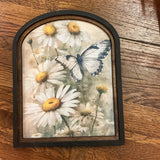 Spring Daisies with butterfly Small Arch Frame