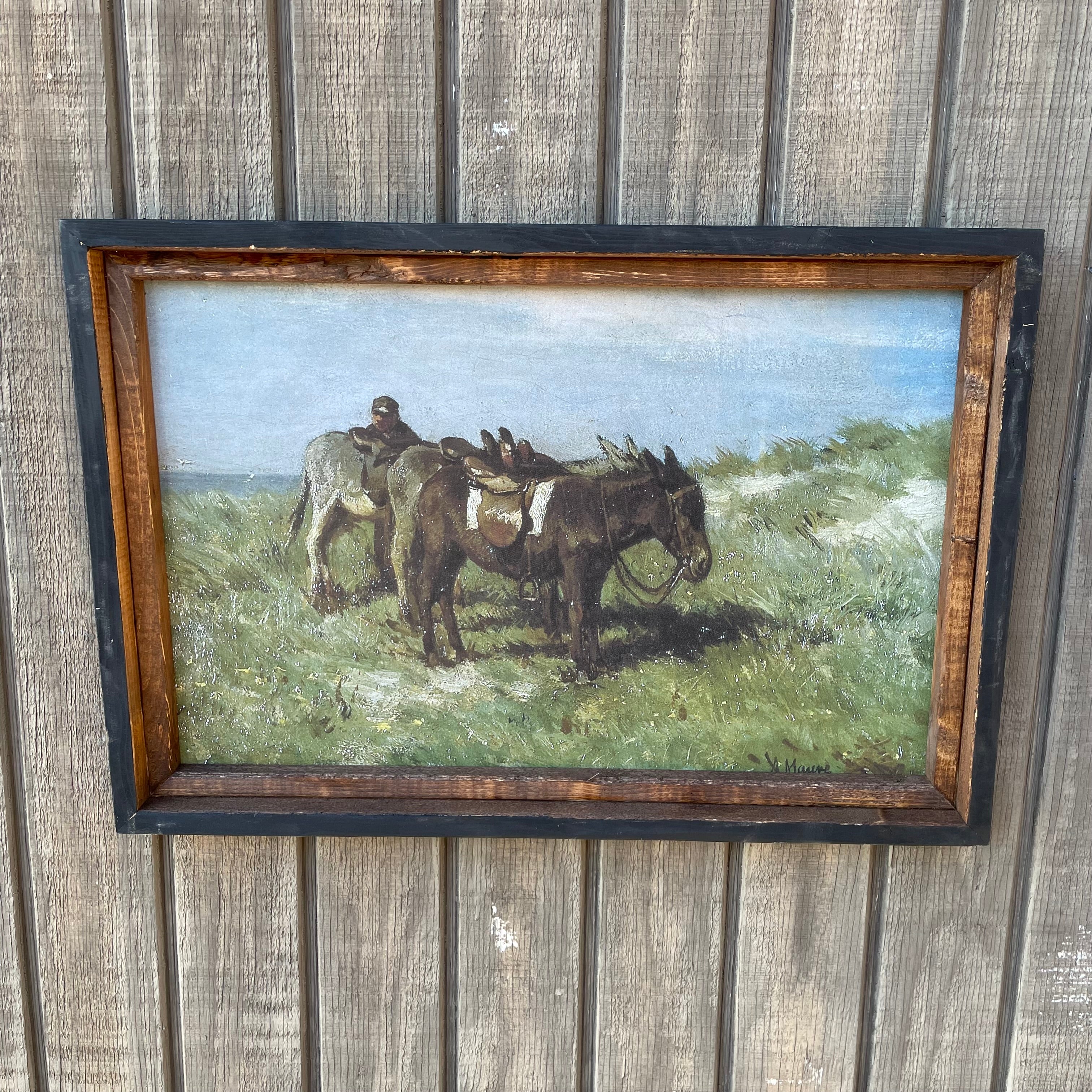 Mules in Meadow framed Print