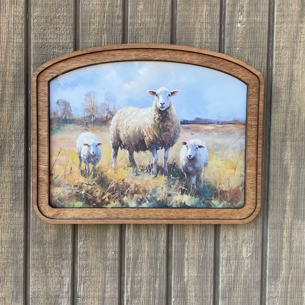 Three Lambs Arched Frame