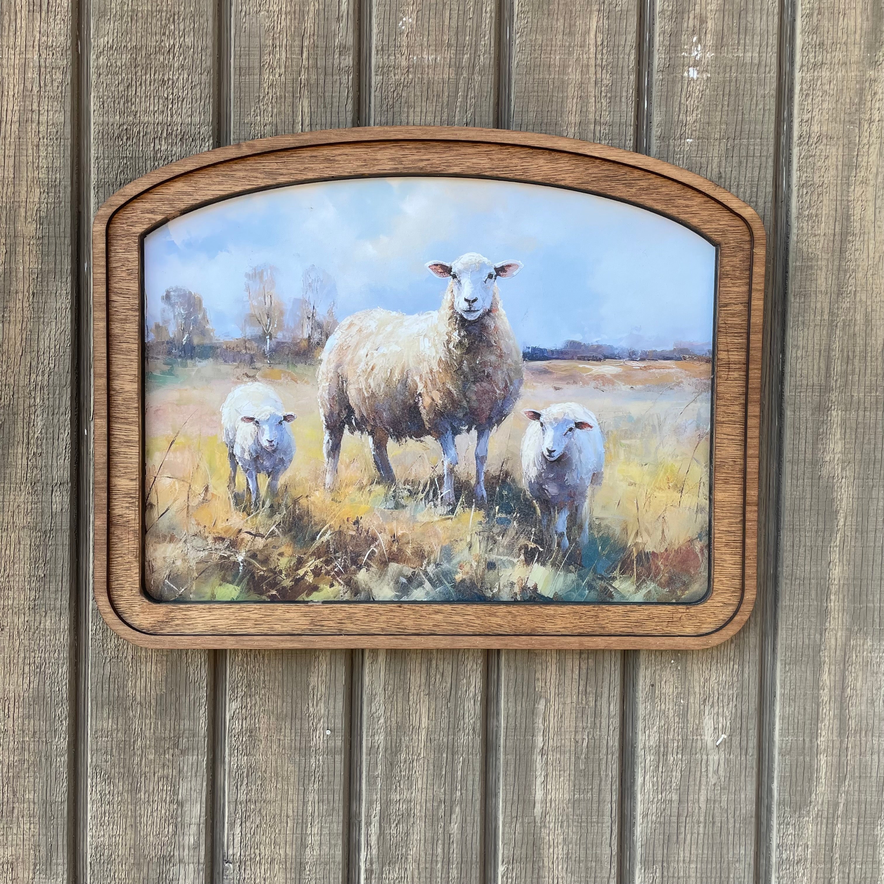 Three Lambs Arched Frame