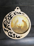 Scrolled Nativity Ornament