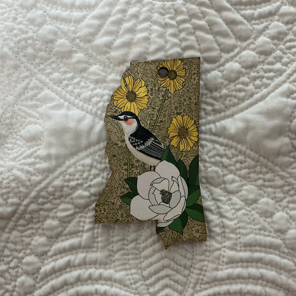 Mississippi Christmas Ornament with State Flower and Bird