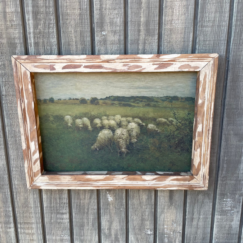 Pastoral Grazing Sheep Canvas print framed