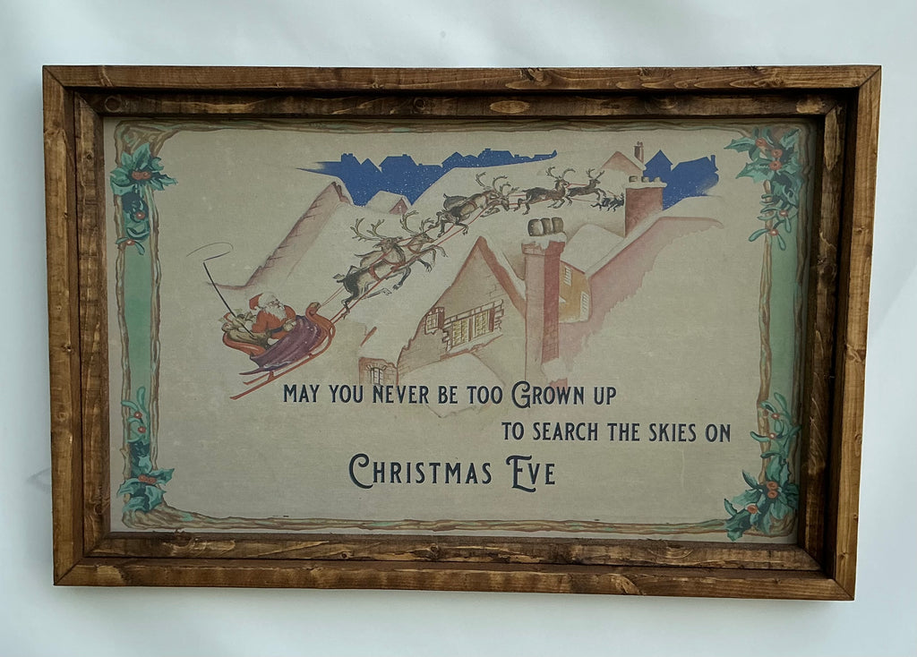 Look to skies on Christmas Eve Framed Canvas