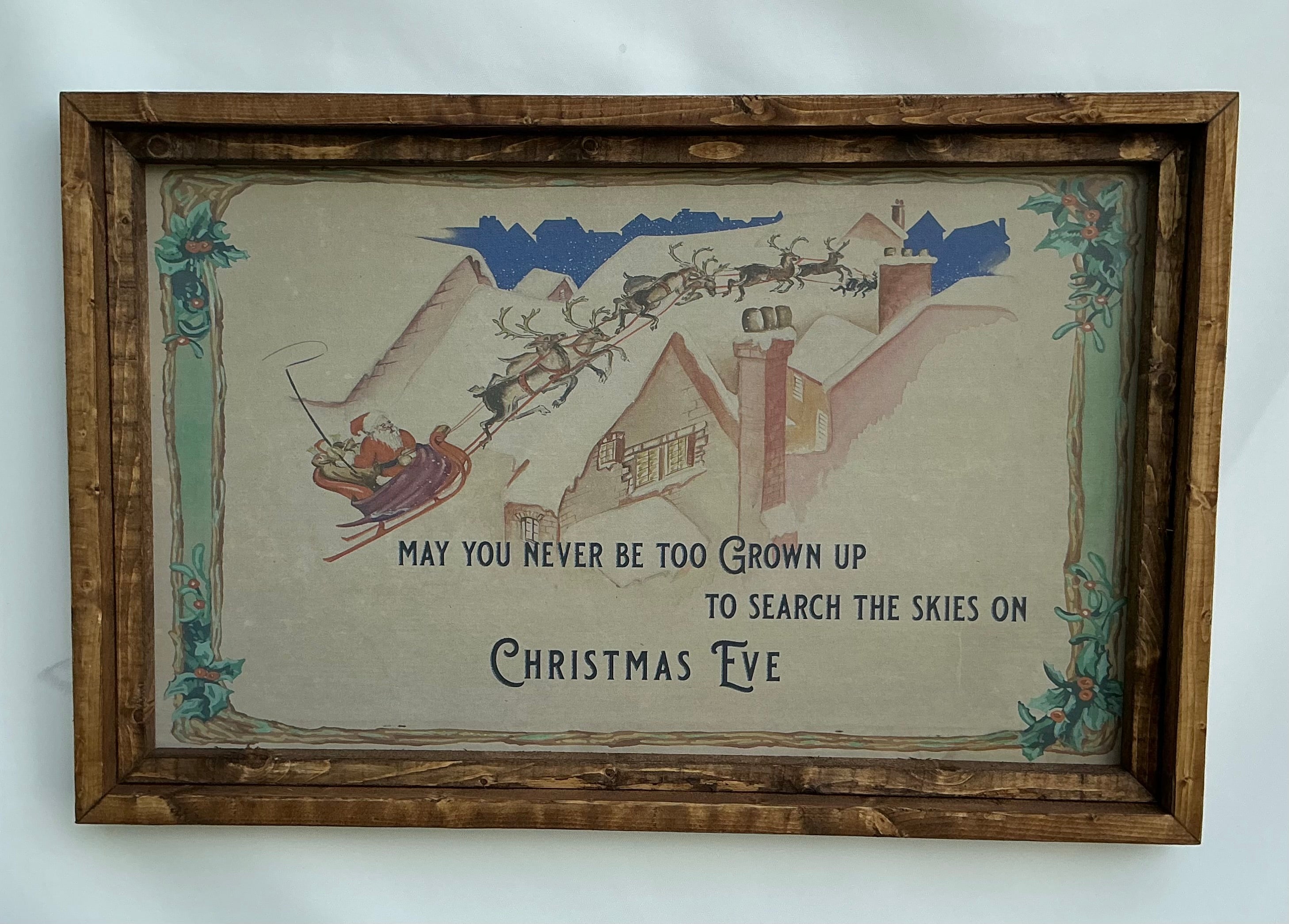 Look to skies on Christmas Eve Framed Canvas