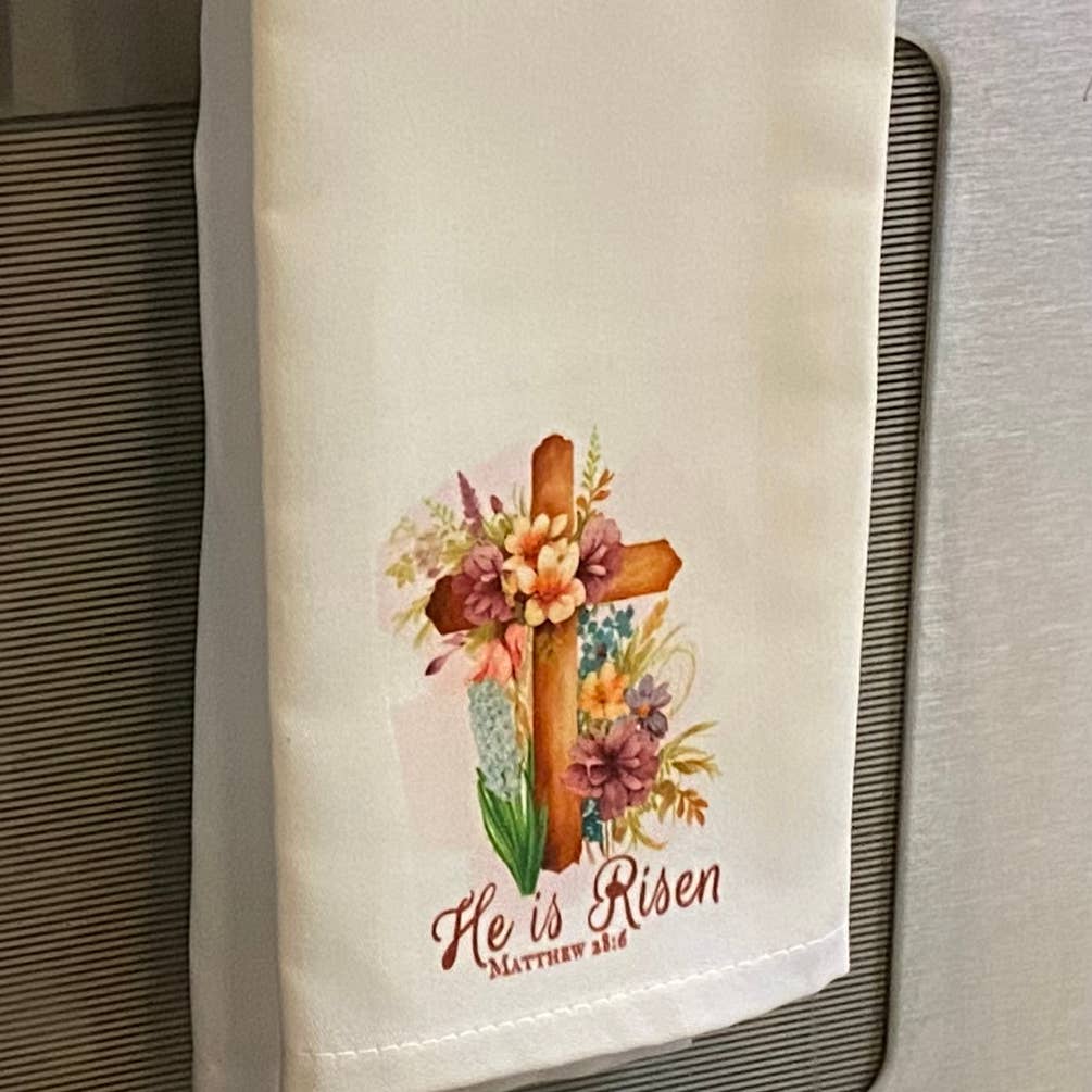 He is Risen tea towel