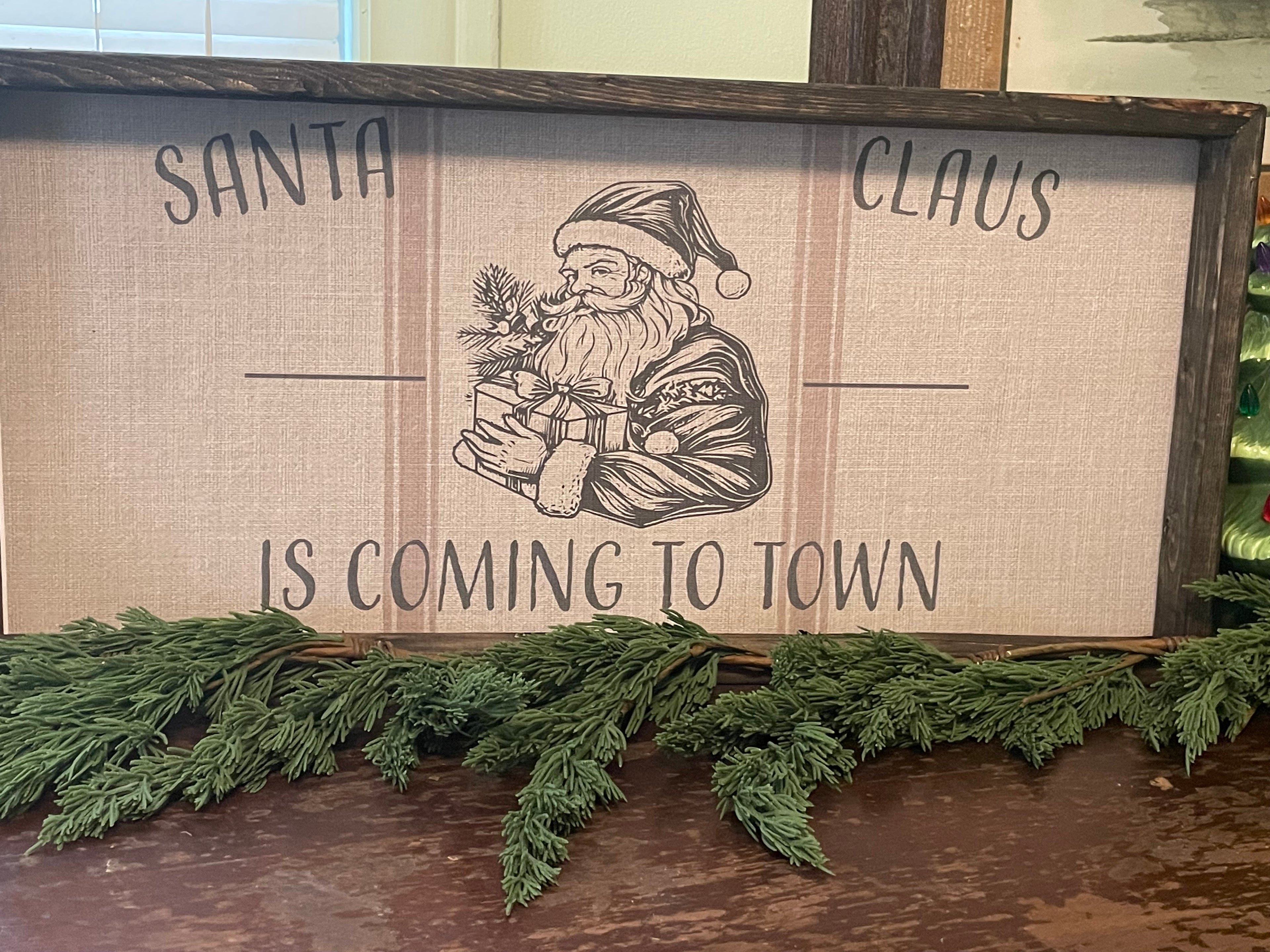 Framed Santa Claus is Coming to Town