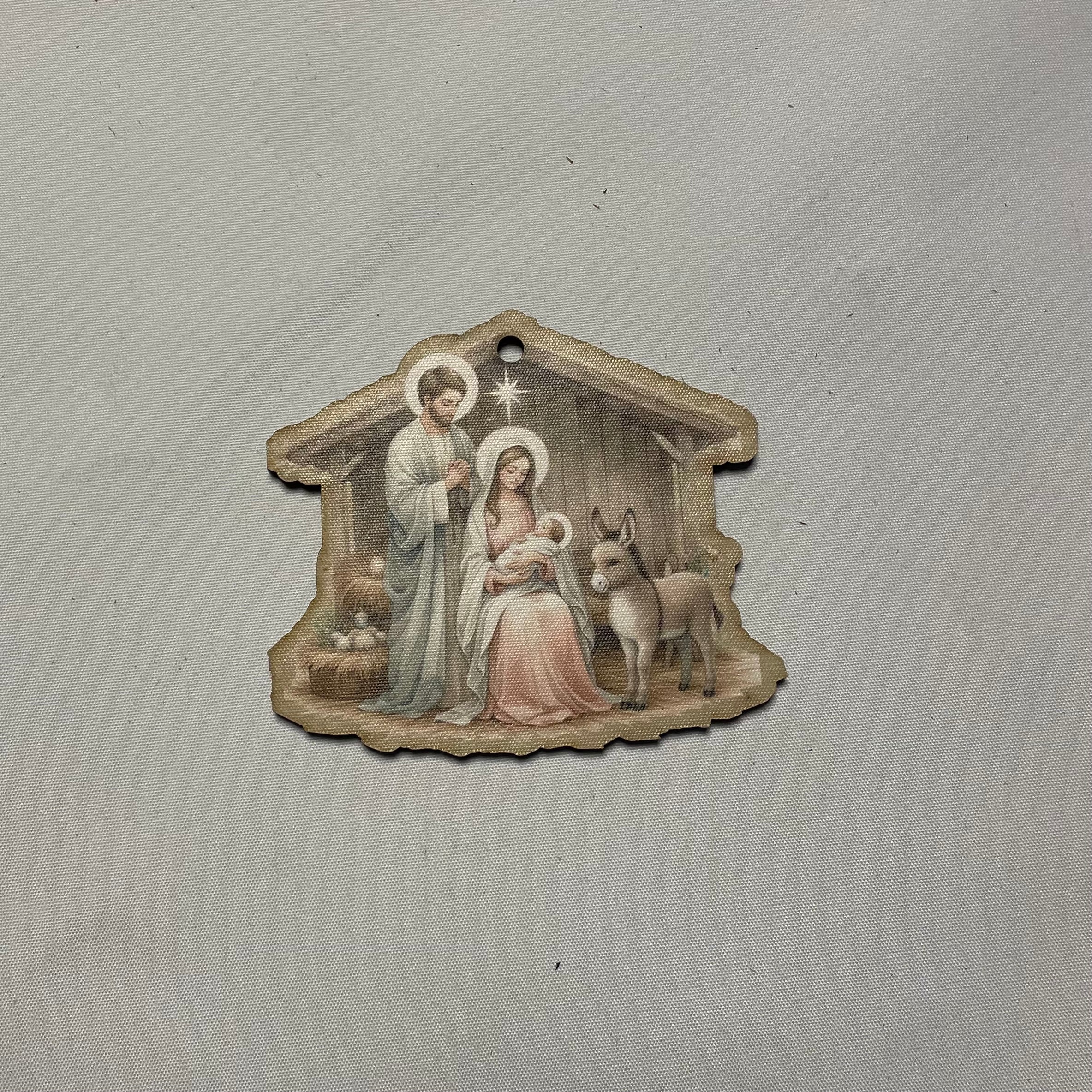 Vintage Nativity Stable ornament
