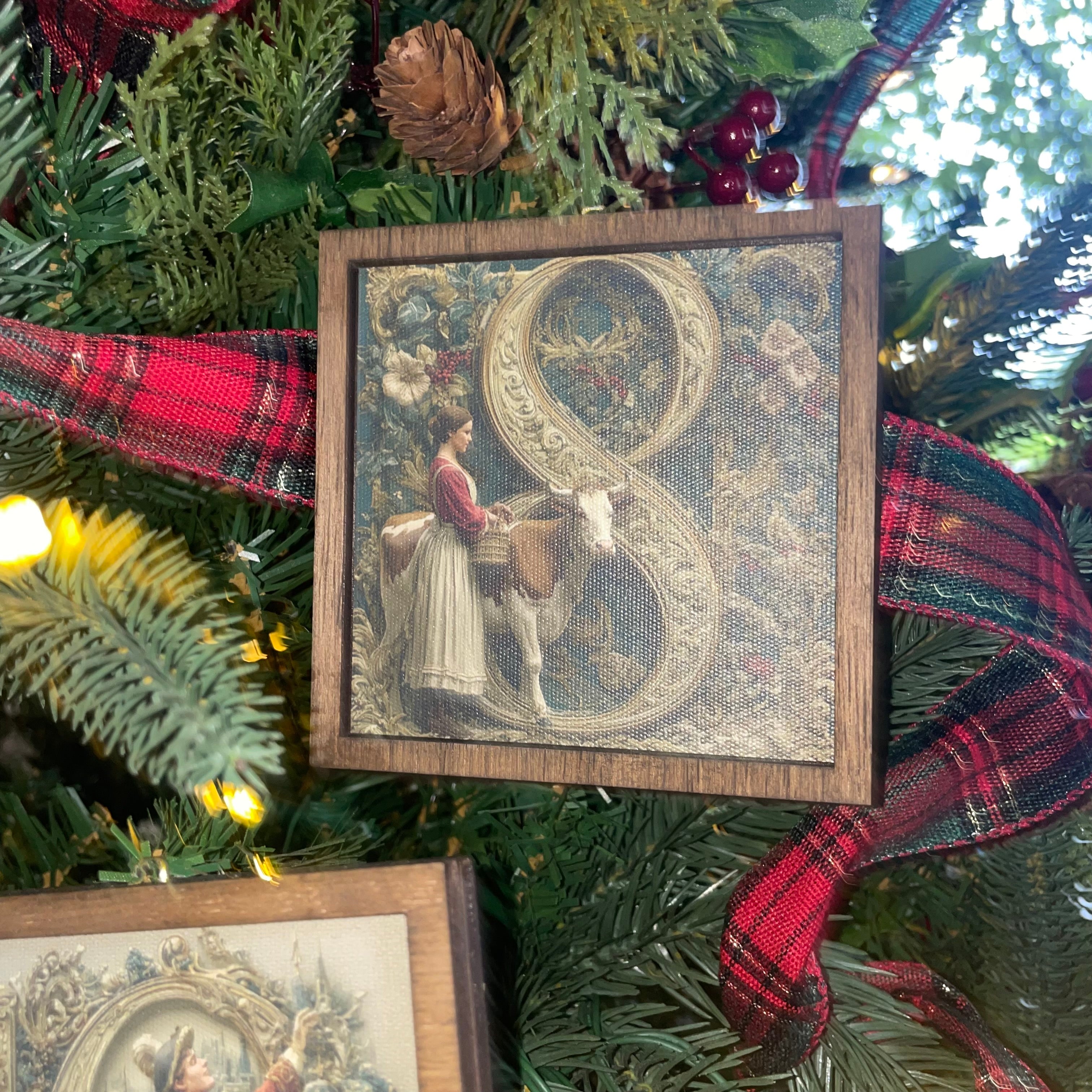 12 Days of Christmas Canvas Ornament Set 