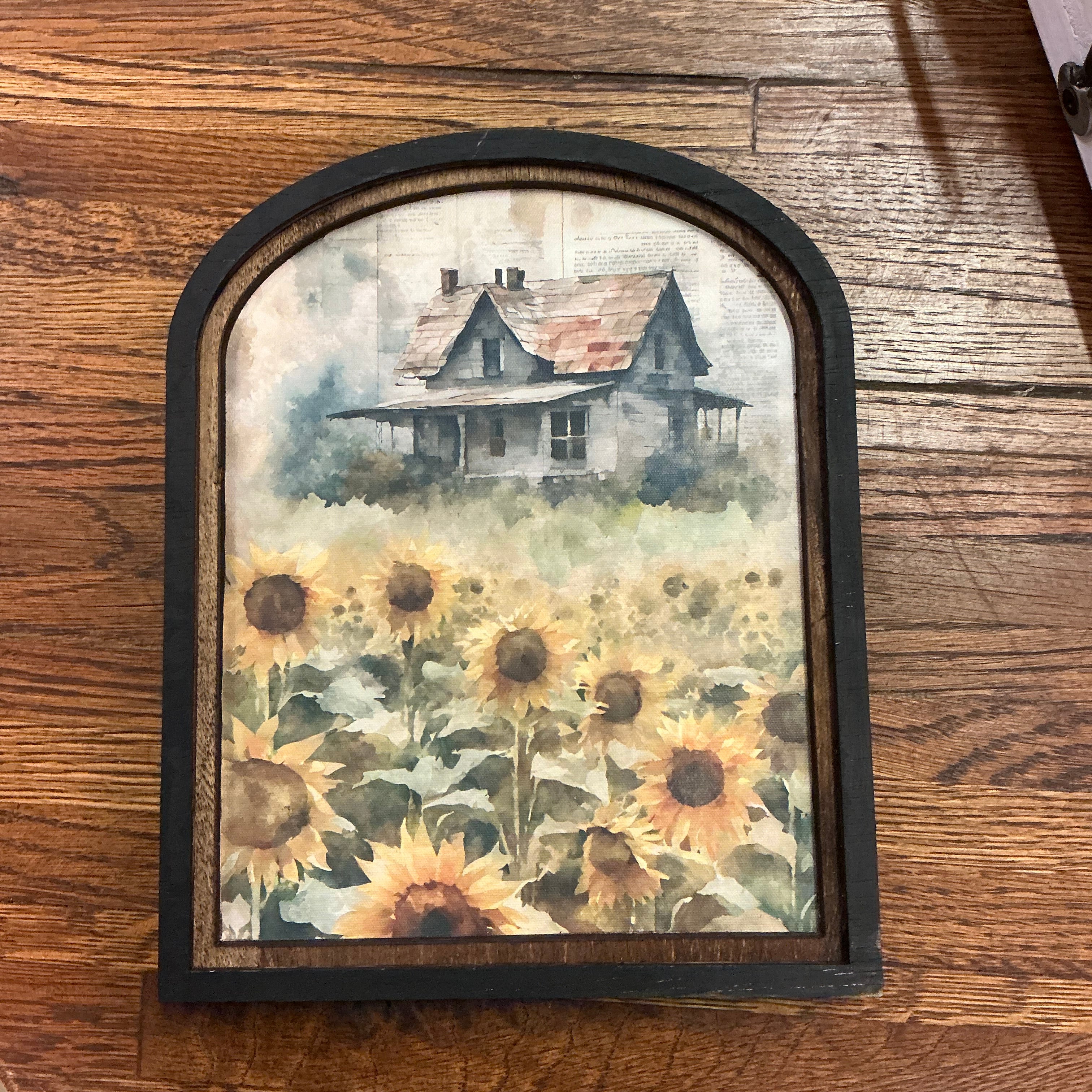 Sunflowers with Farmhouse Small Arch Frame