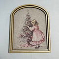 Vintage Child with Christmas tree Print arched frame