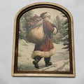 Santa on Snowy Path in Arched Frame