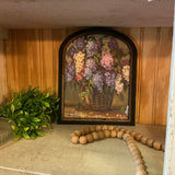 Blue, Pink, and White Hydrangeas in a Basket Frame