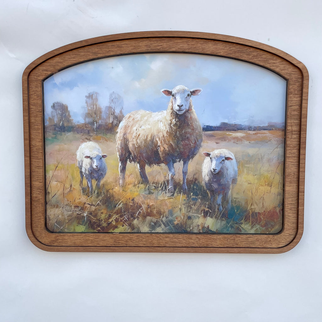 Three Lambs Arched Frame
