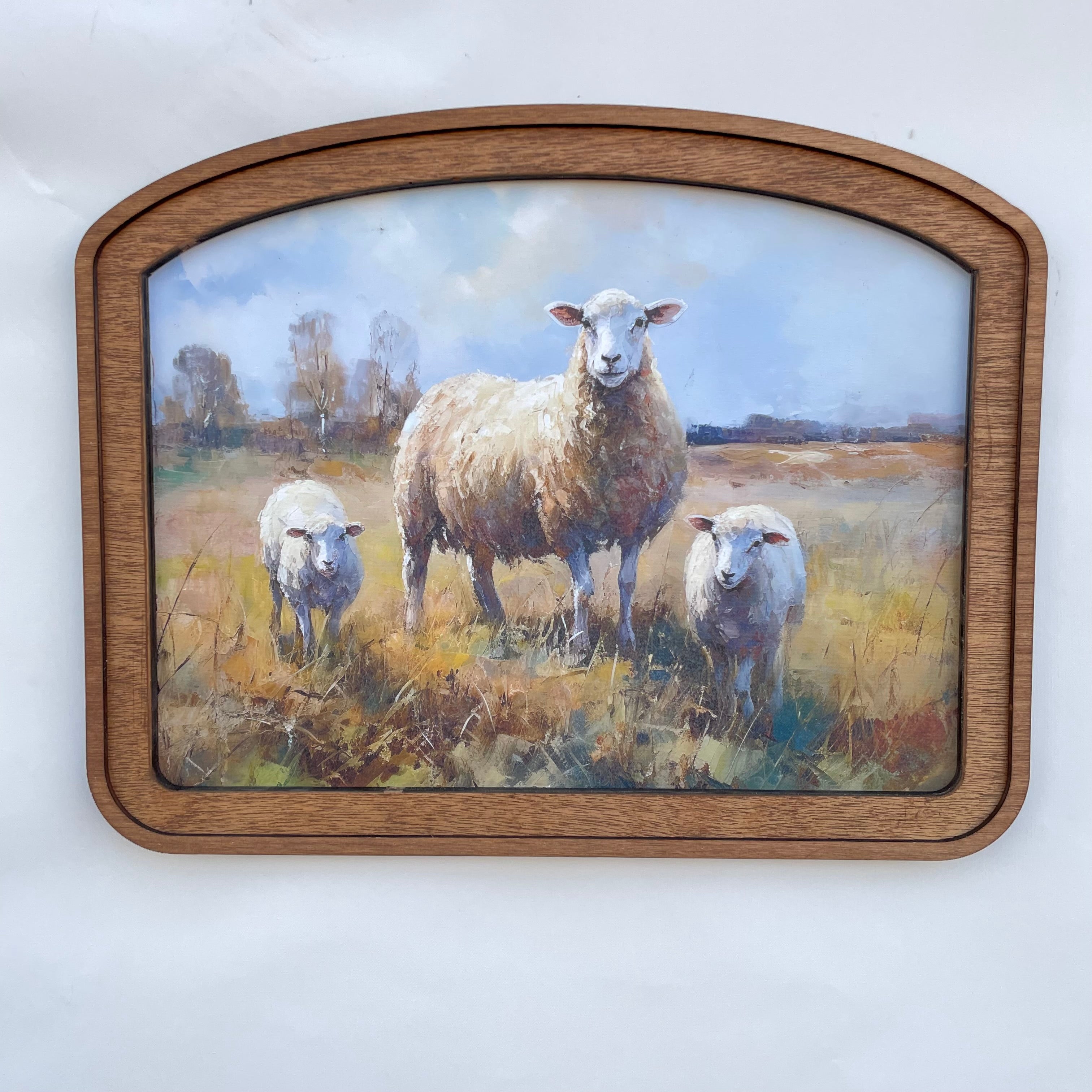 Three Lambs Arched Frame