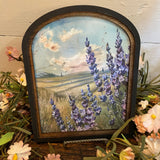 Lavender in the edge of the meadows Print in Arched Frame