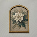 Antique White Poinsettia Arched Ornament