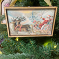 Vintage Postcard Ornament Santa in Sleigh