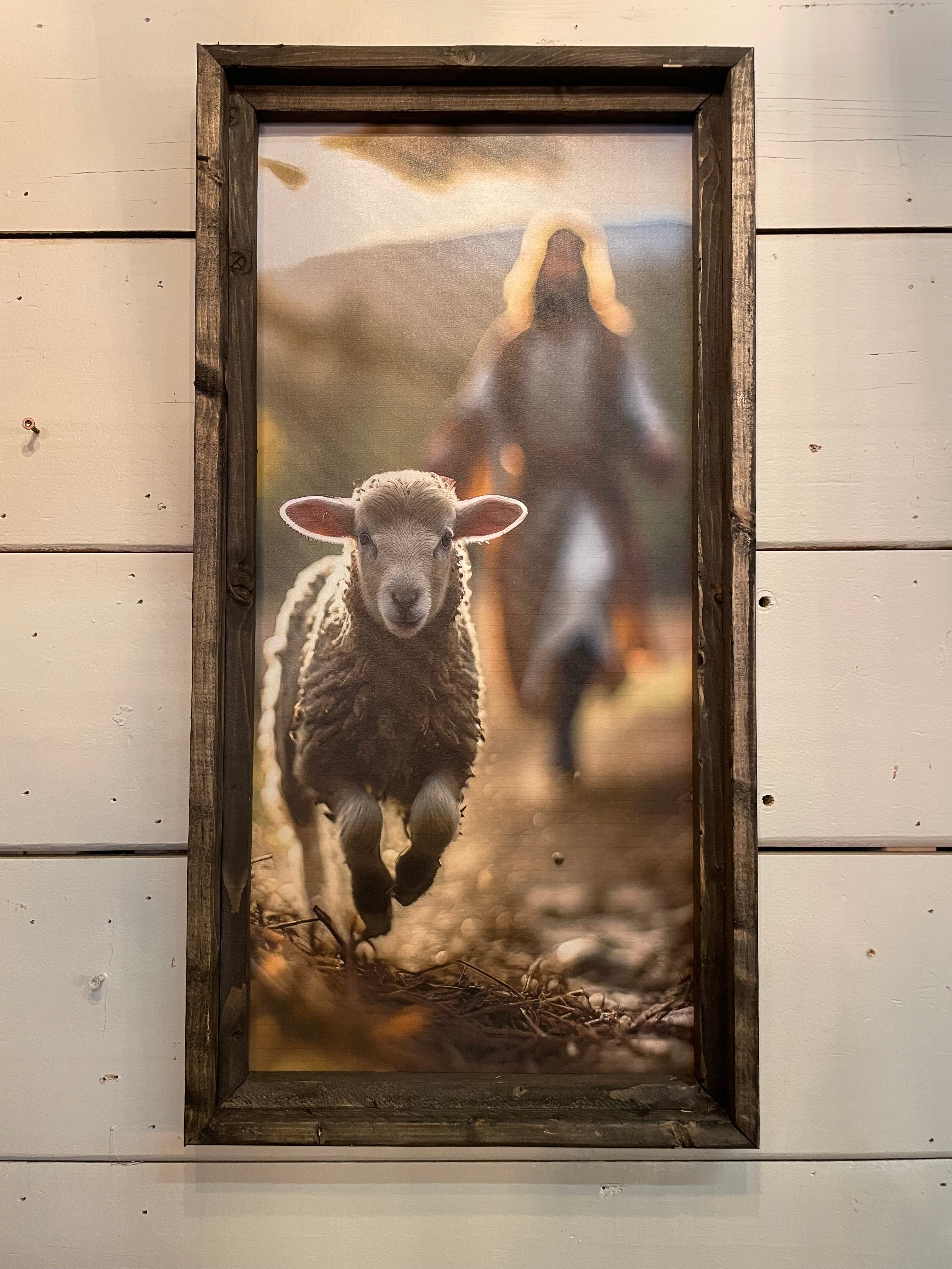 Good Shepherd chasing lost sheep