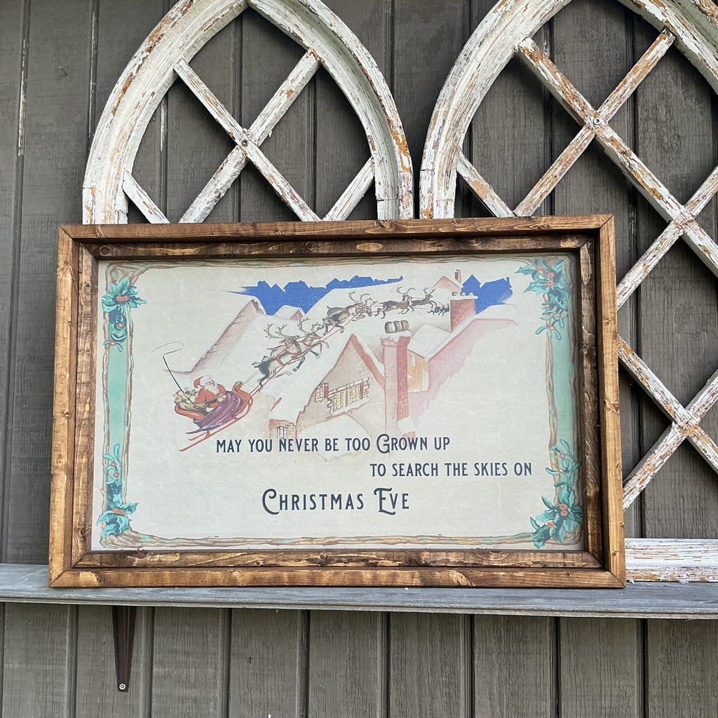 Look to skies on Christmas Eve Framed Canvas