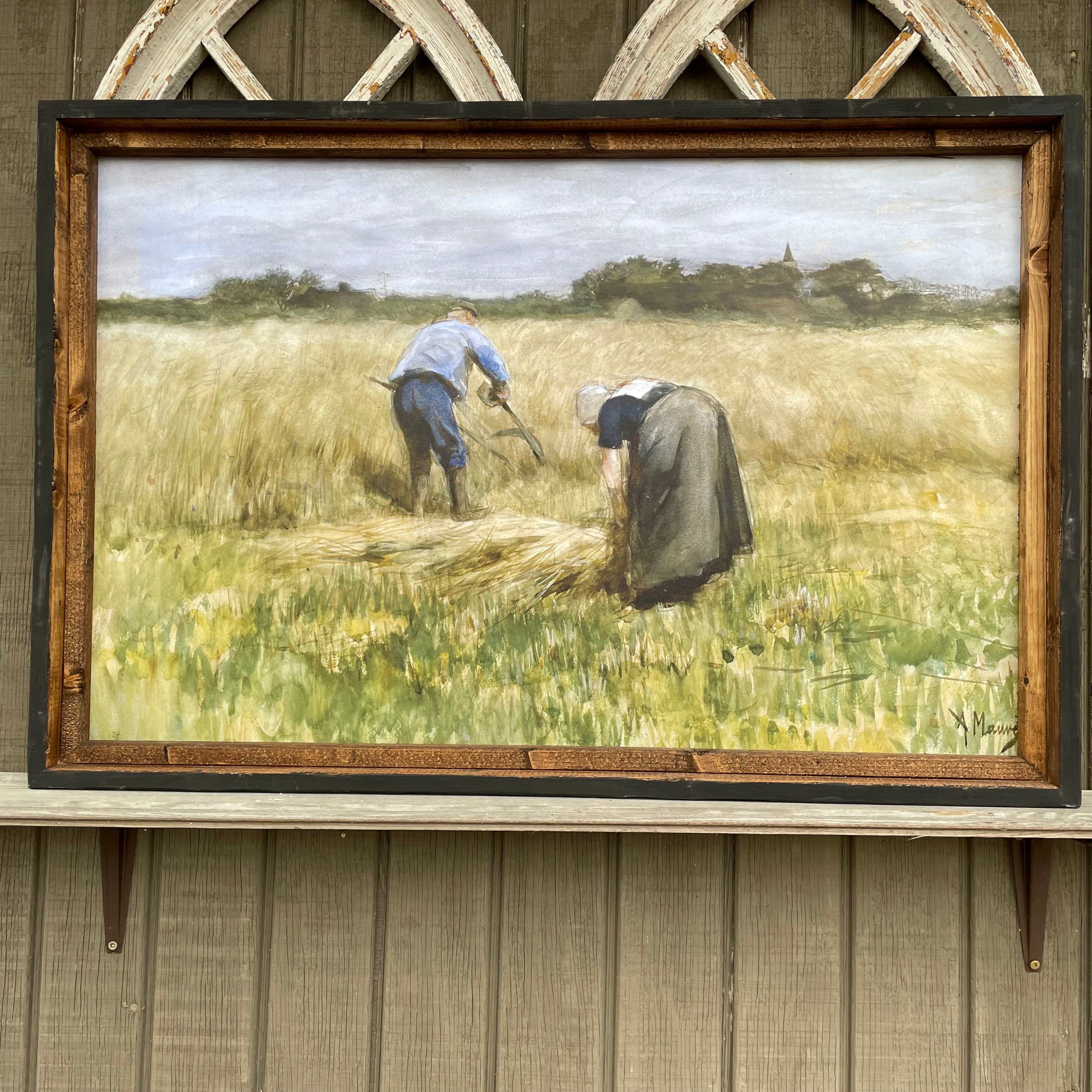 The Corn Harvest Framed Canvas Print