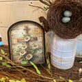 Cross with Daisys canvas in Small Arch Frame