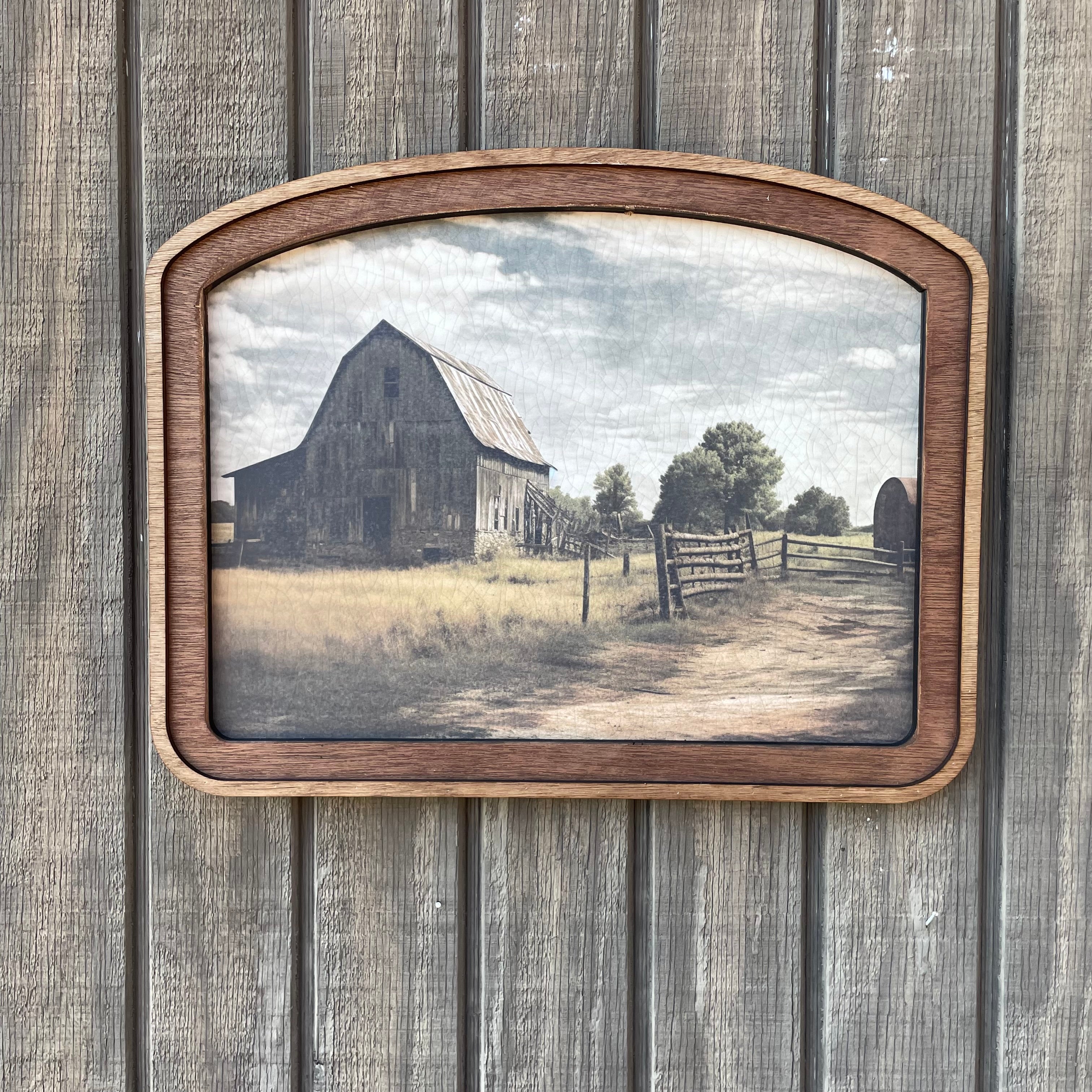 Rustic Barnyard Wide Arched Frame