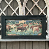 Framed Texas Longhorn Herd