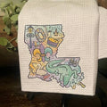 Louisiana Mardi Gras Waffle Towel