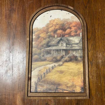 Fall Farmhouse framed in Med Arch