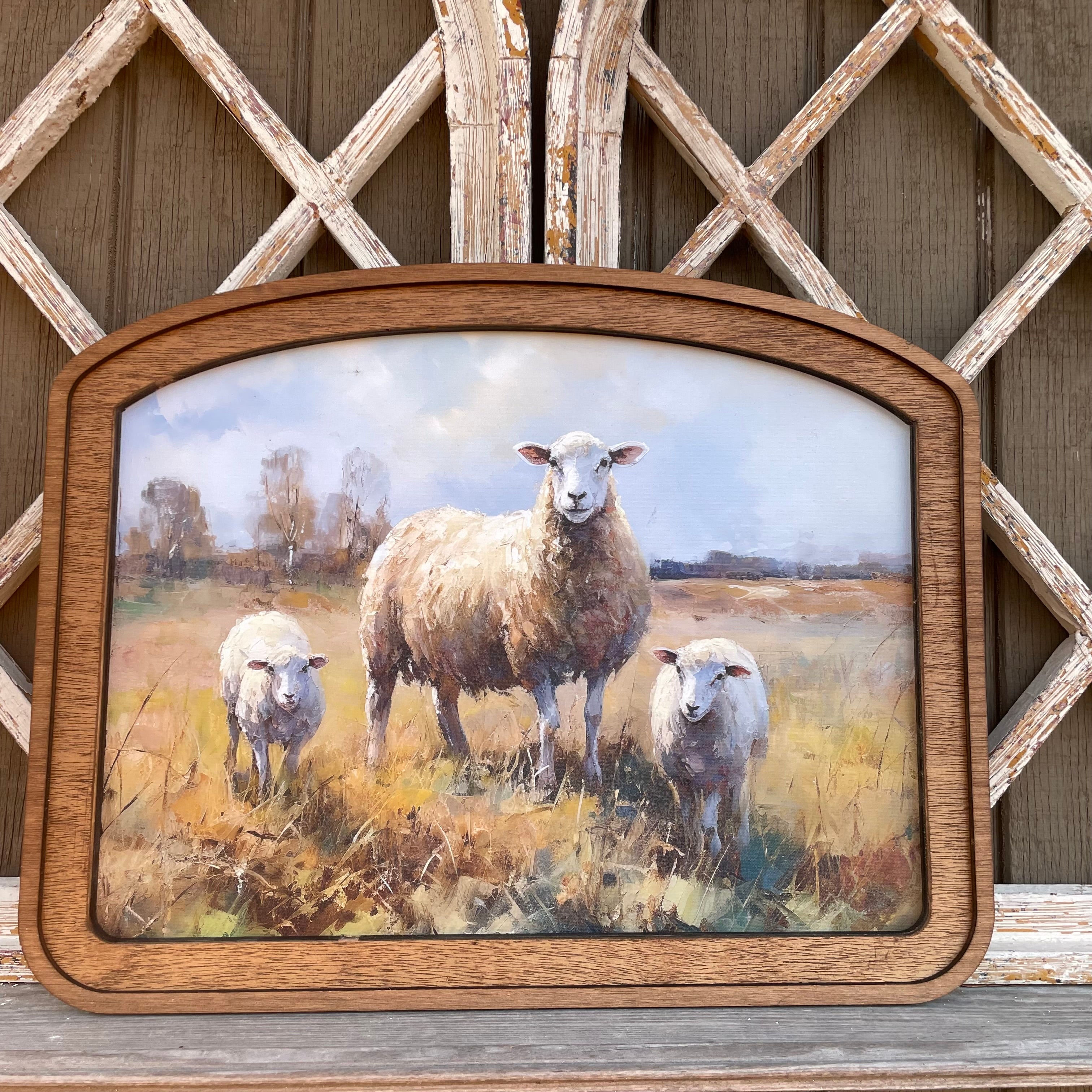 Three Lambs Arched Frame