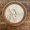 Hummingbird on Branch print in round frame