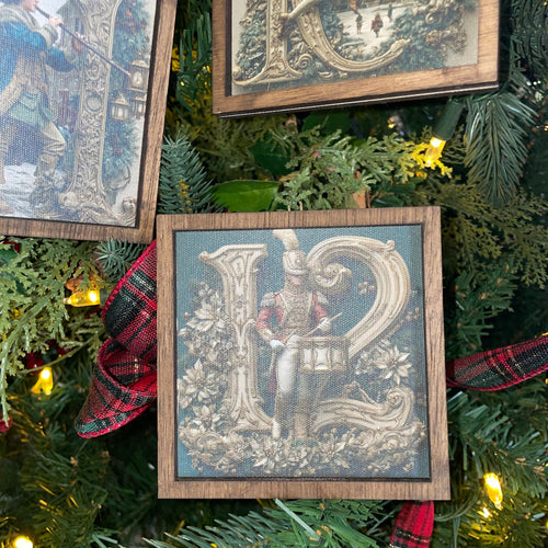 12 Days of Christmas Canvas Ornament Set 