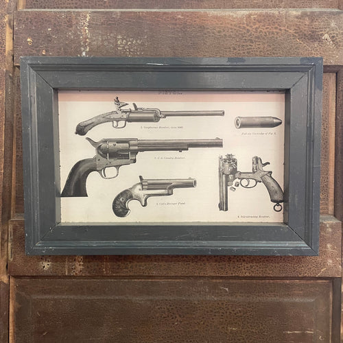 Antique Pistols Canvas Framed Print