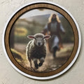 Good Shepard running after the lost lamb round