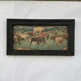 Framed Texas Longhorn Herd